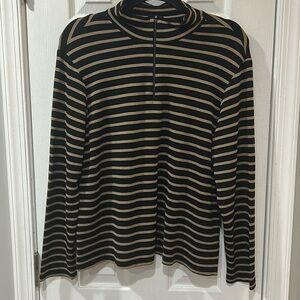 Coldwater Creek quarter zip black and gold Size XL